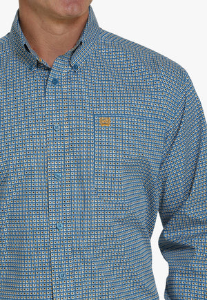 Cinch CLOTHING-Mens Long Sleeve Shirts Cinch Mens Geo Print Long Sleeve Shirt