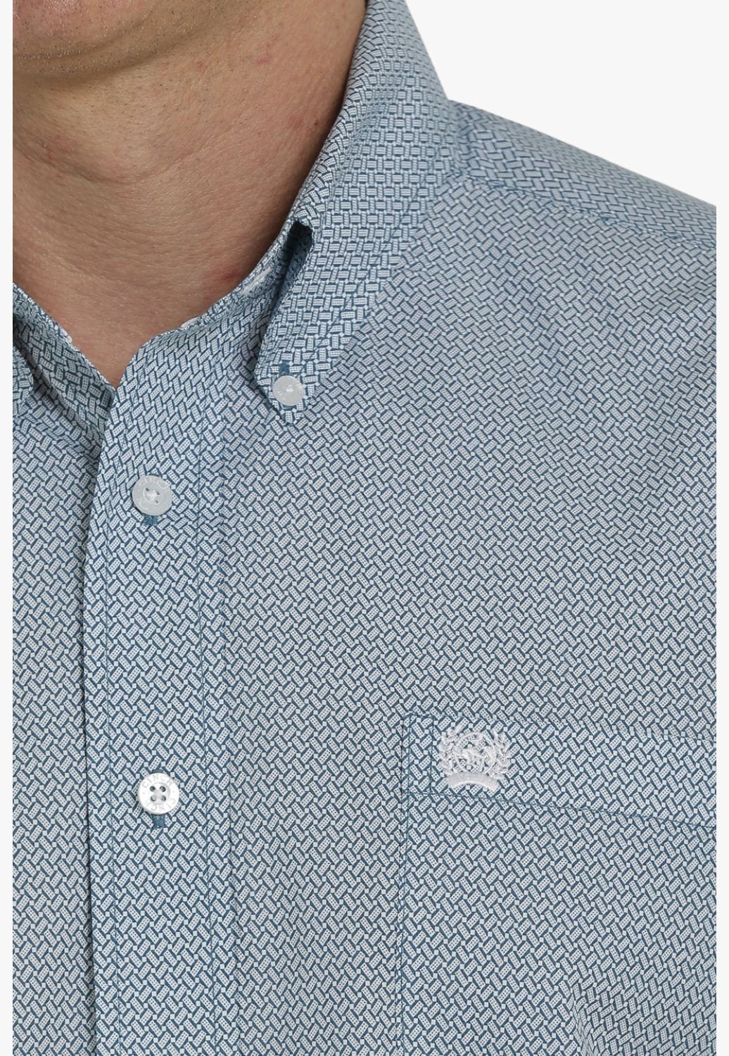Cinch CLOTHING-Mens Short Sleeve Shirts Cinch Mens Geometric Button Down Short Sleeve Shirt