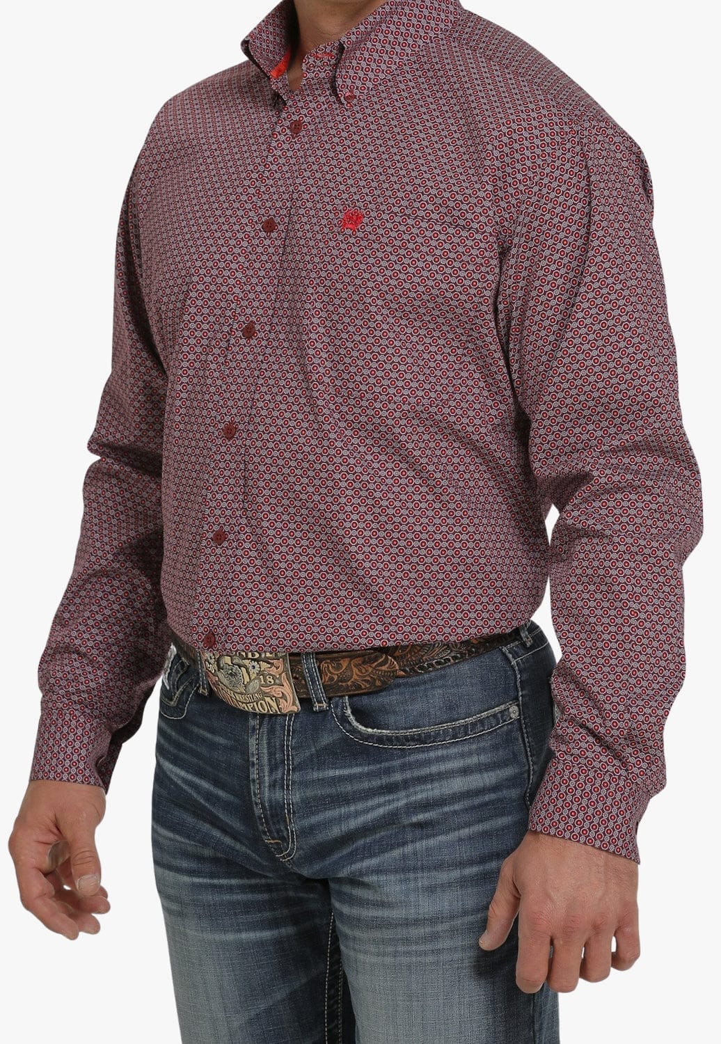 Cinch CLOTHING-Mens Long Sleeve Shirts Cinch Mens Medallion Long Sleeve Shirt