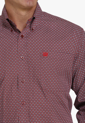 Cinch CLOTHING-Mens Long Sleeve Shirts Cinch Mens Medallion Long Sleeve Shirt