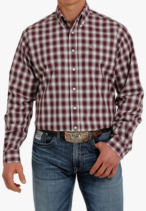 Cinch CLOTHING-Mens Long Sleeve Shirts Cinch Mens Plaid Button Down Long Sleeve Shirt