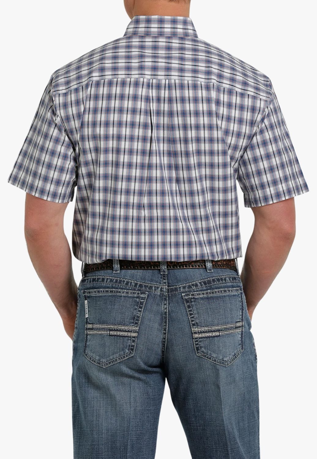 Cinch CLOTHING-Mens Short Sleeve Shirts Cinch Mens Plaid Button Down Short Sleeve Shirt