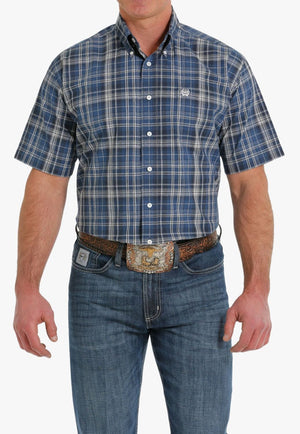 Cinch CLOTHING-Mens Short Sleeve Shirts Cinch Mens Plaid Button Down Short Sleeve Shirt