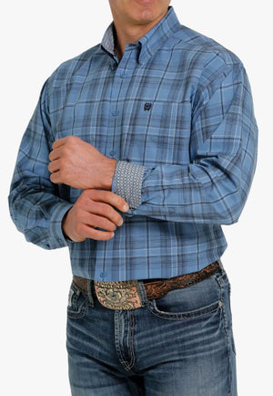 Cinch CLOTHING-Mens Long Sleeve Shirts Cinch Mens Plaid Contrast Long Sleeve Shirt