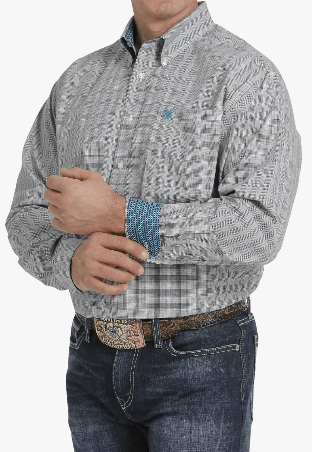 Cinch CLOTHING-Mens Long Sleeve Shirts Cinch Mens Plaid Long Sleeve Shirt