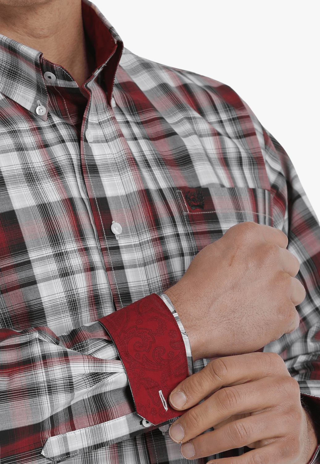 Cinch CLOTHING-Mens Long Sleeve Shirts Cinch Mens Plaid Long Sleeve Shirt