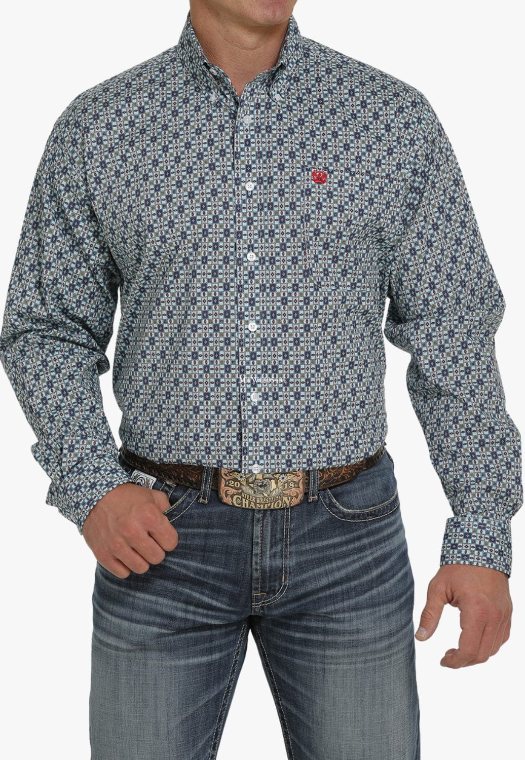 Cinch CLOTHING-Mens Long Sleeve Shirts Cinch Mens Plaid Long Sleeve Shirt