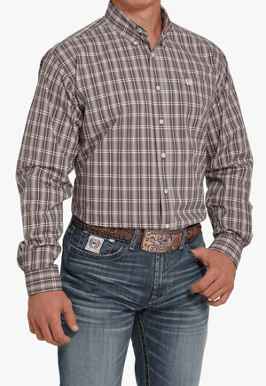 Cinch CLOTHING-Mens Long Sleeve Shirts Cinch Mens Plaid Long Sleeve Shirt