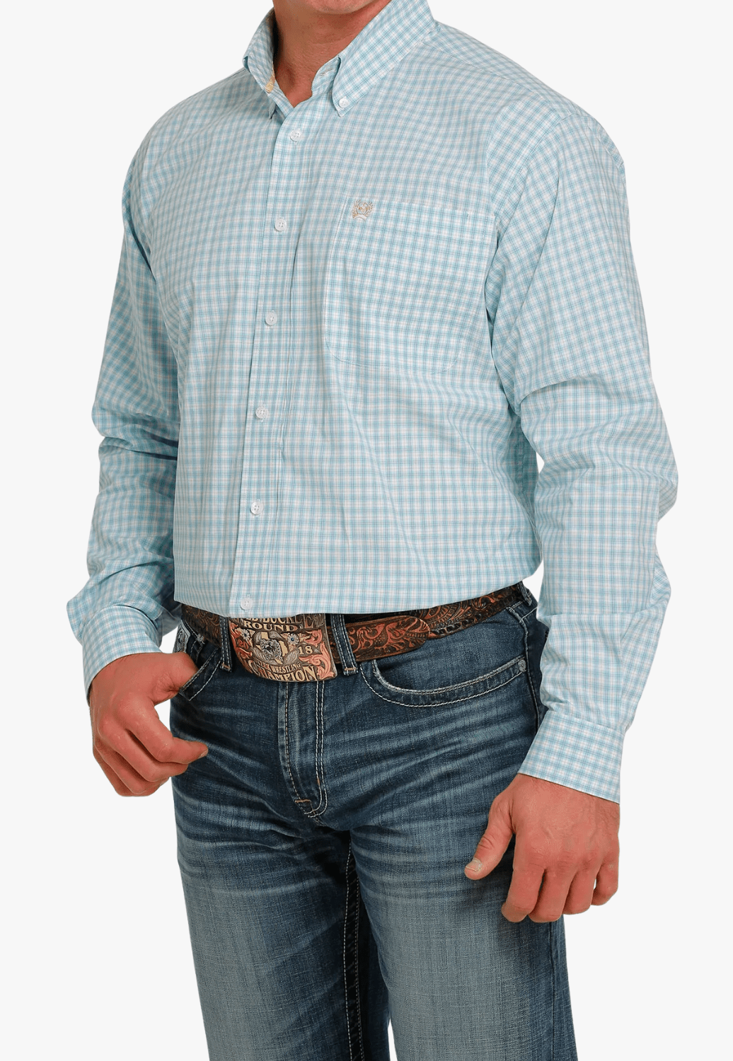 Cinch CLOTHING-Mens Long Sleeve Shirts Cinch Mens Plaid Long Sleeve Shirt