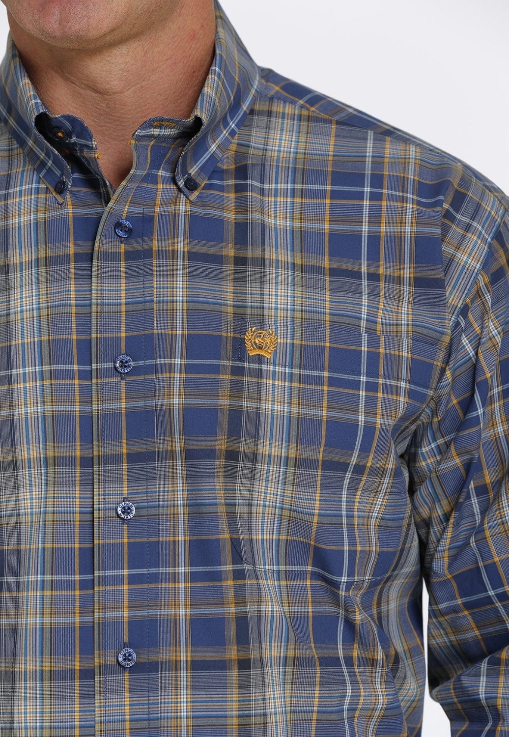 Cinch CLOTHING-Mens Long Sleeve Shirts Cinch Mens Plaid Long Sleeve Shirt