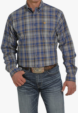 Cinch CLOTHING-Mens Long Sleeve Shirts Cinch Mens Plaid Long Sleeve Shirt