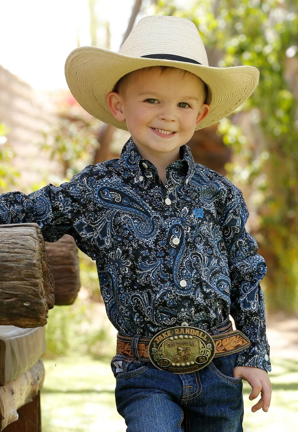 Cinch CLOTHING-Boys Long Sleeve Shirts Cinch Toddler Boys Paisley Print Button Down Long Sleeve Shirt