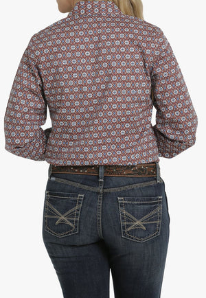 Cinch CLOTHING-Womens Long Sleeve Shirts Cinch Womens Geometric Long Sleeve Shirt
