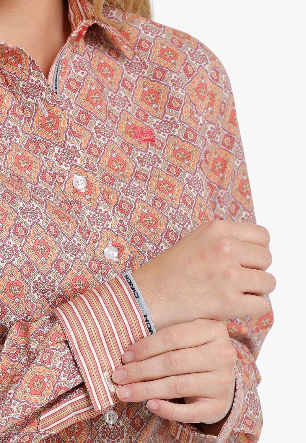 Cinch CLOTHING-Womens Long Sleeve Shirts Cinch Womens Geometric Long Sleeve Shirt