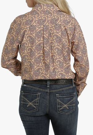 Cinch CLOTHING-Womens Long Sleeve Shirts Cinch Womens Paisley Print Arena Flex Long Sleeve Shirt