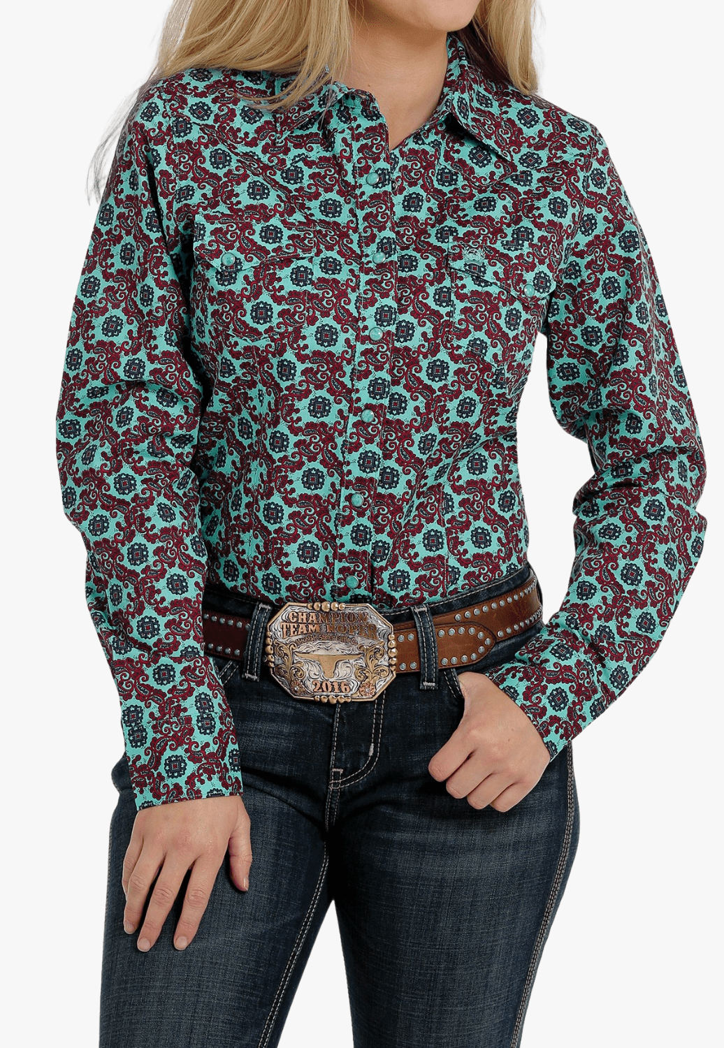 Cinch CLOTHING-Womens Long Sleeve Shirts Cinch Womens Western Long Sleeve Shirt