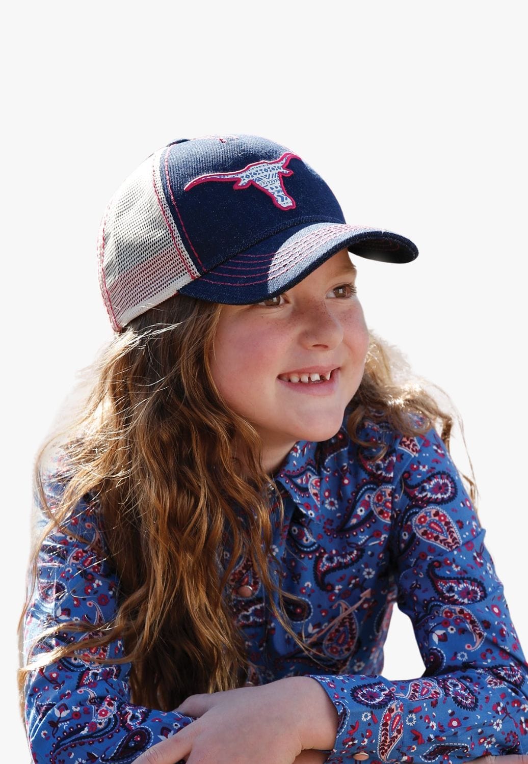 Cruel Girl HATS - Caps Blue/Pink Cruel Girl Girls Longhorn Denim Trucker Cap