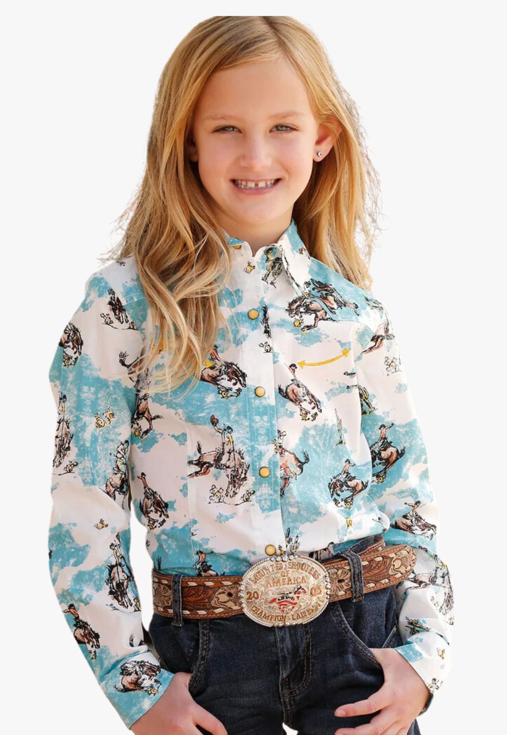 Cruel Girl CLOTHING-Girls Long Sleeve Shirts Cruel Girl Girls Western Snap Long Sleeve Shirt