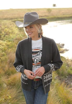 Cruel Girl CLOTHING-Womens Jackets Cruel Girl Womens Aztec Longhorn Cardigan