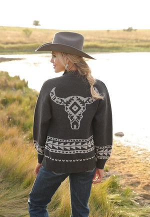Cruel Girl CLOTHING-Womens Jackets Cruel Girl Womens Aztec Longhorn Cardigan