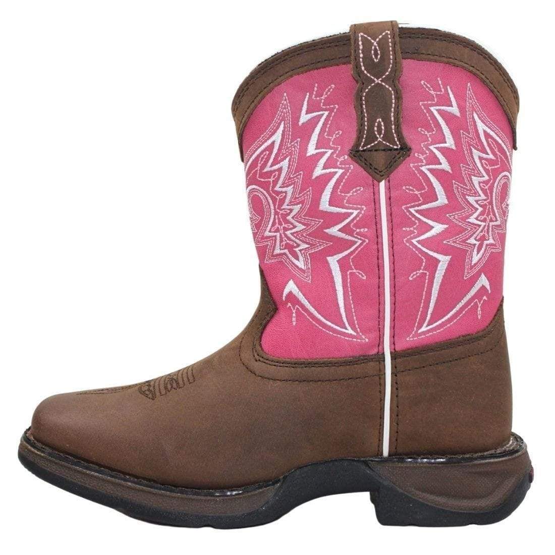 Durango FOOTWEAR - Kids Western Boots 5 / Brown/Pink Durango Kids Let Love Fly Top Boot