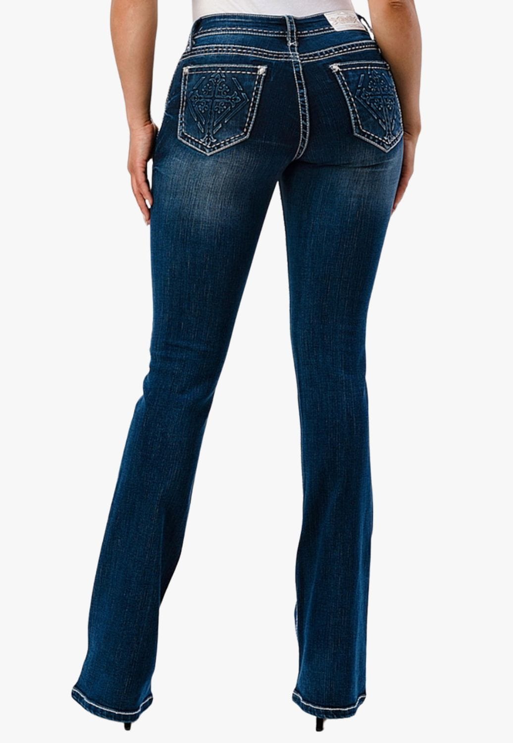 Grace In LA CLOTHING-Womens Jeans Grace In LA Womens Cross 3D Jean