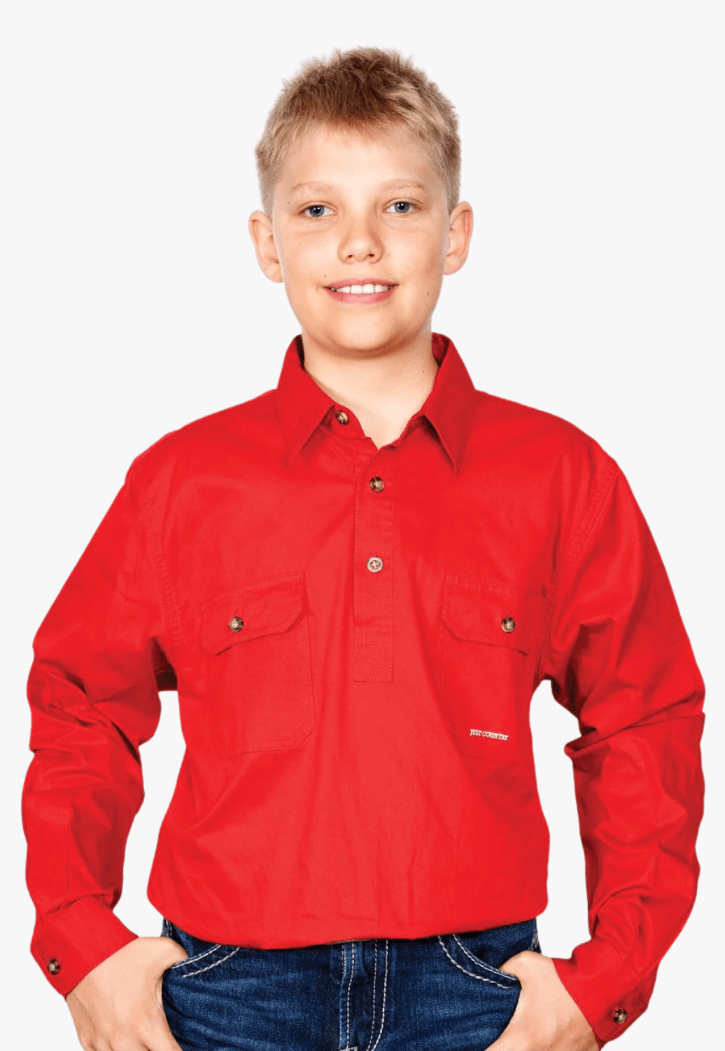 Just Country CLOTHING-Boys Long Sleeve Shirts Just Country Boys Lachlan Work Shirt JC30303
