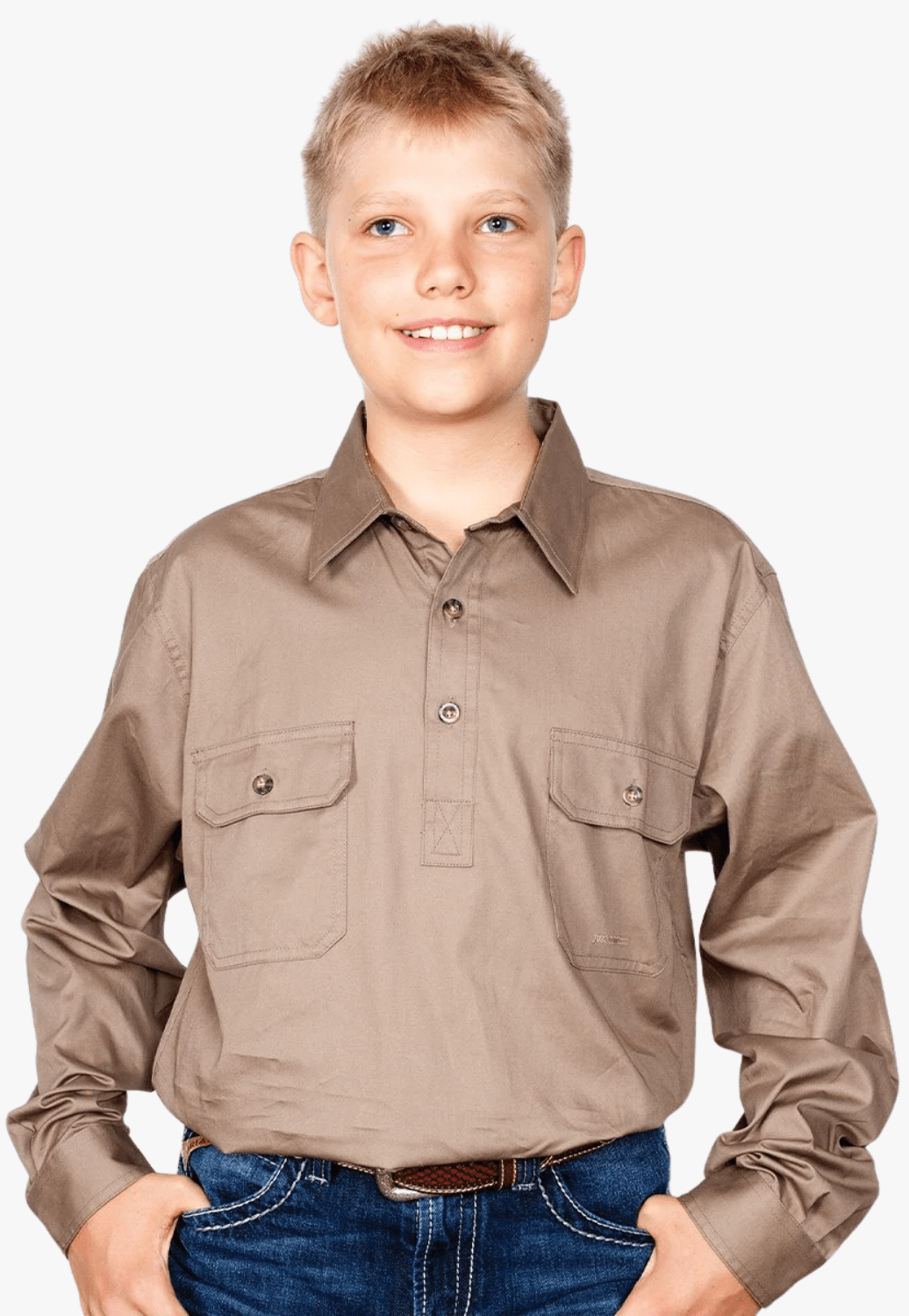 Just Country CLOTHING-Boys Long Sleeve Shirts Just Country Boys Lachlan Work Shirt JC30303