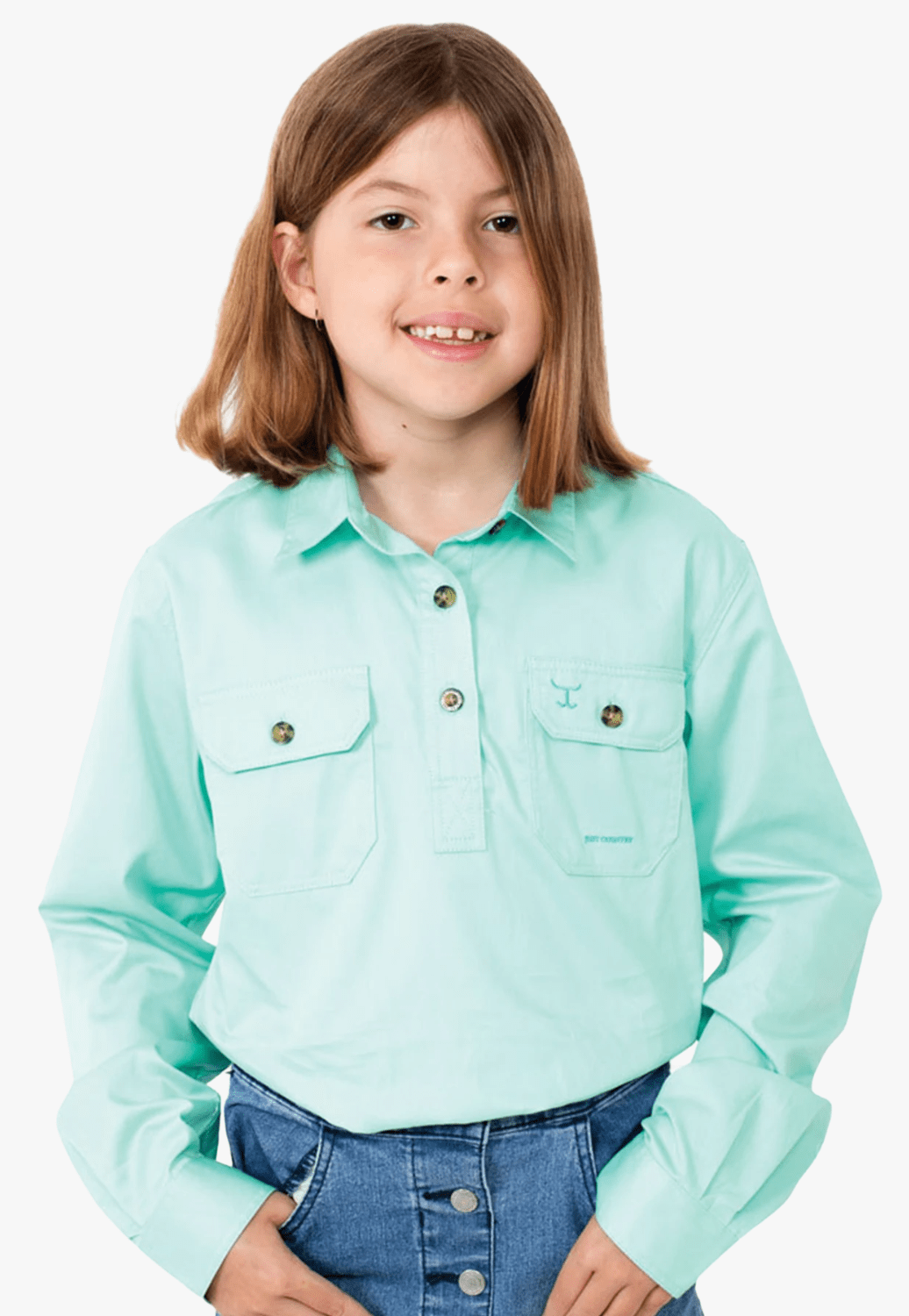 Just Country CLOTHING-Girls Long Sleeve Shirts Just Country Girls Kenzie Work Shirt JC60606
