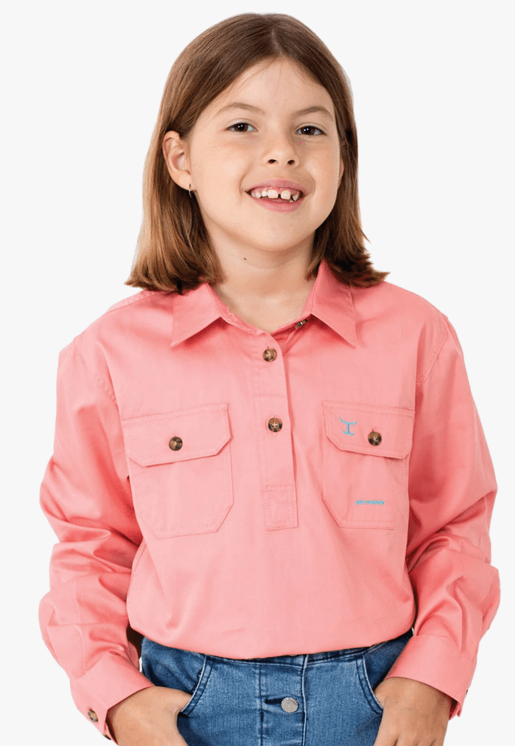 Just Country CLOTHING-Girls Long Sleeve Shirts Just Country Girls Kenzie Work Shirt JC60606