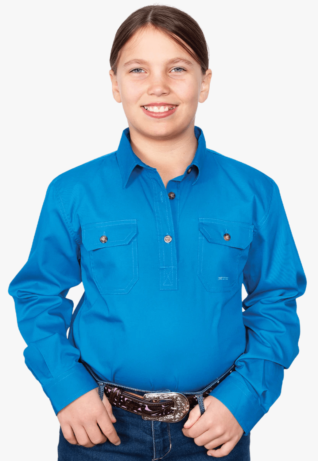 Just Country CLOTHING-Girls Long Sleeve Shirts Just Country Girls Kenzie Workshirt JC60606