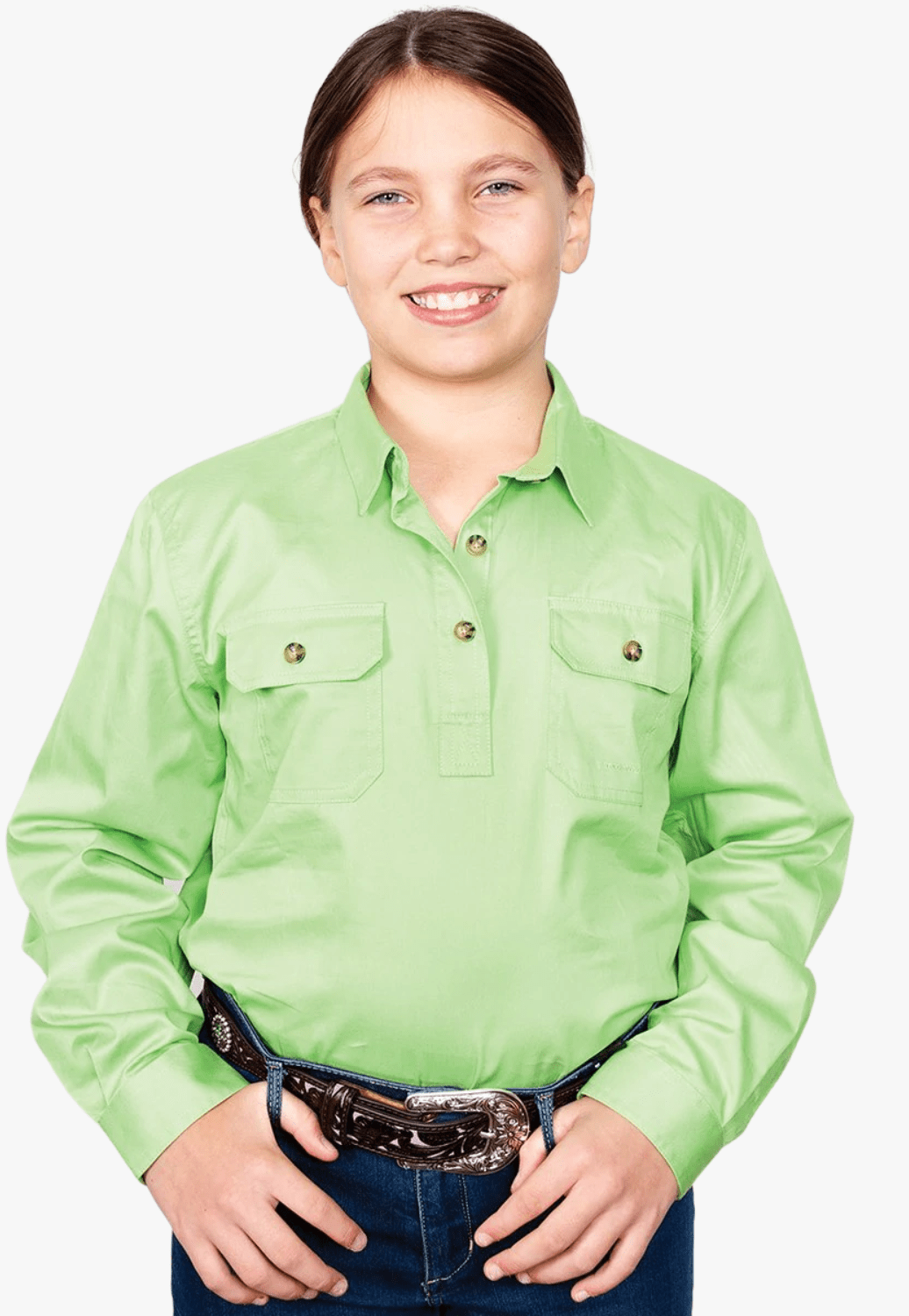 Just Country CLOTHING-Girls Long Sleeve Shirts Just Country Girls Kenzie Workshirt JC60606