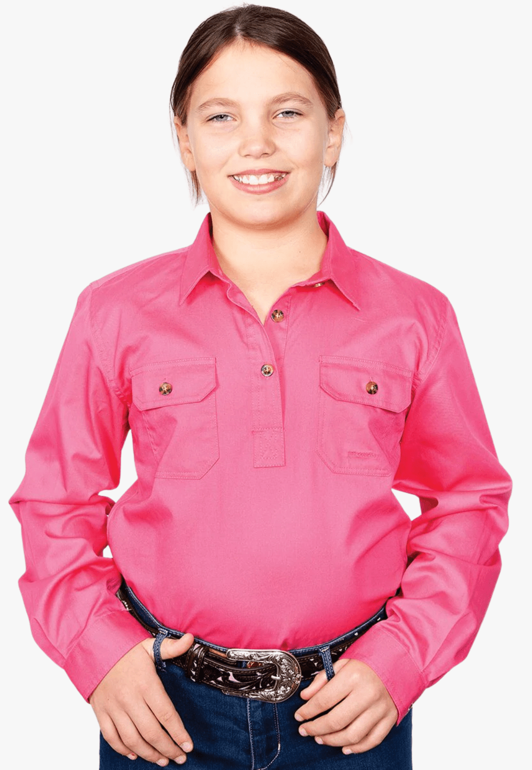 Just Country CLOTHING-Girls Long Sleeve Shirts Just Country Girls Kenzie Workshirt JC60606