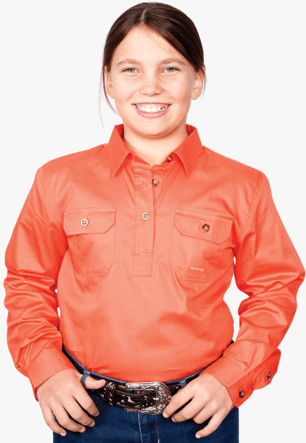 Just Country CLOTHING-Girls Long Sleeve Shirts Just Country Girls Kenzie Workshirt JC60606