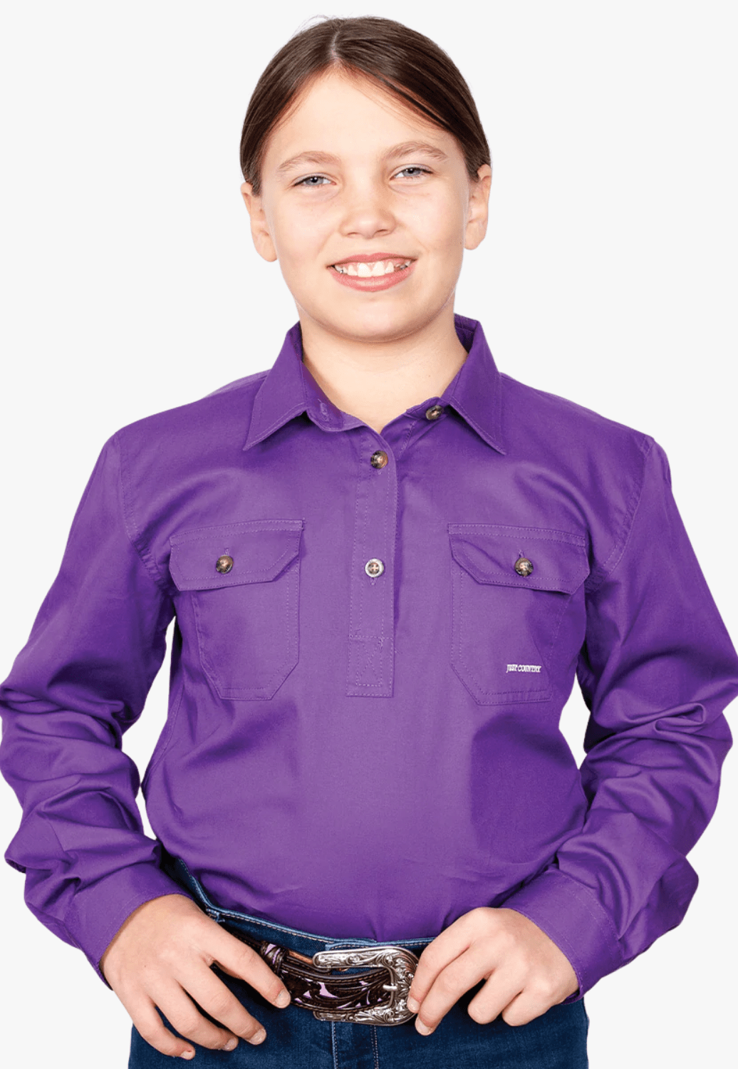 Just Country CLOTHING-Girls Long Sleeve Shirts Just Country Girls Kenzie Workshirt JC60606