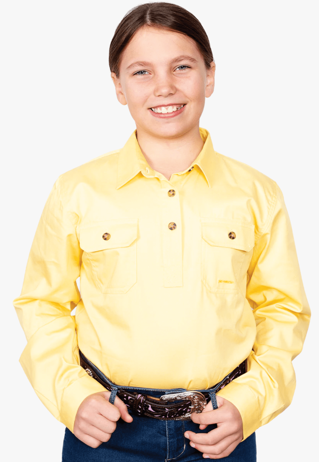 Just Country CLOTHING-Girls Long Sleeve Shirts Just Country Girls Kenzie Workshirt JC60606