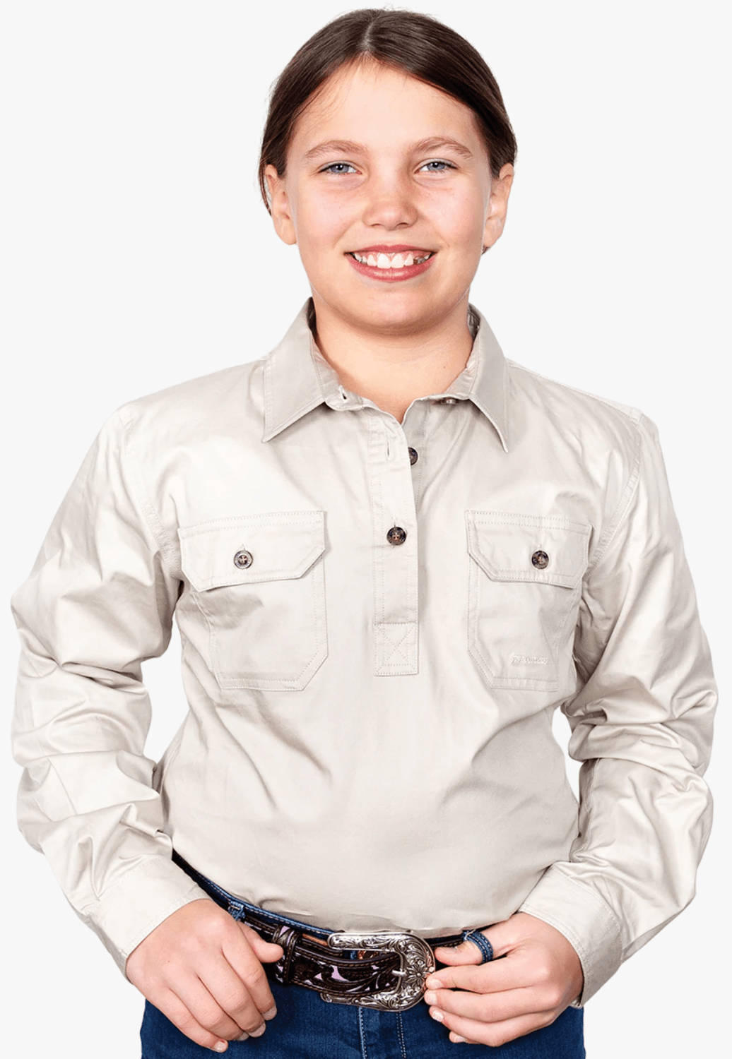 Just Country CLOTHING-Girls Long Sleeve Shirts Just Country Girls Kenzie Workshirt JC60606