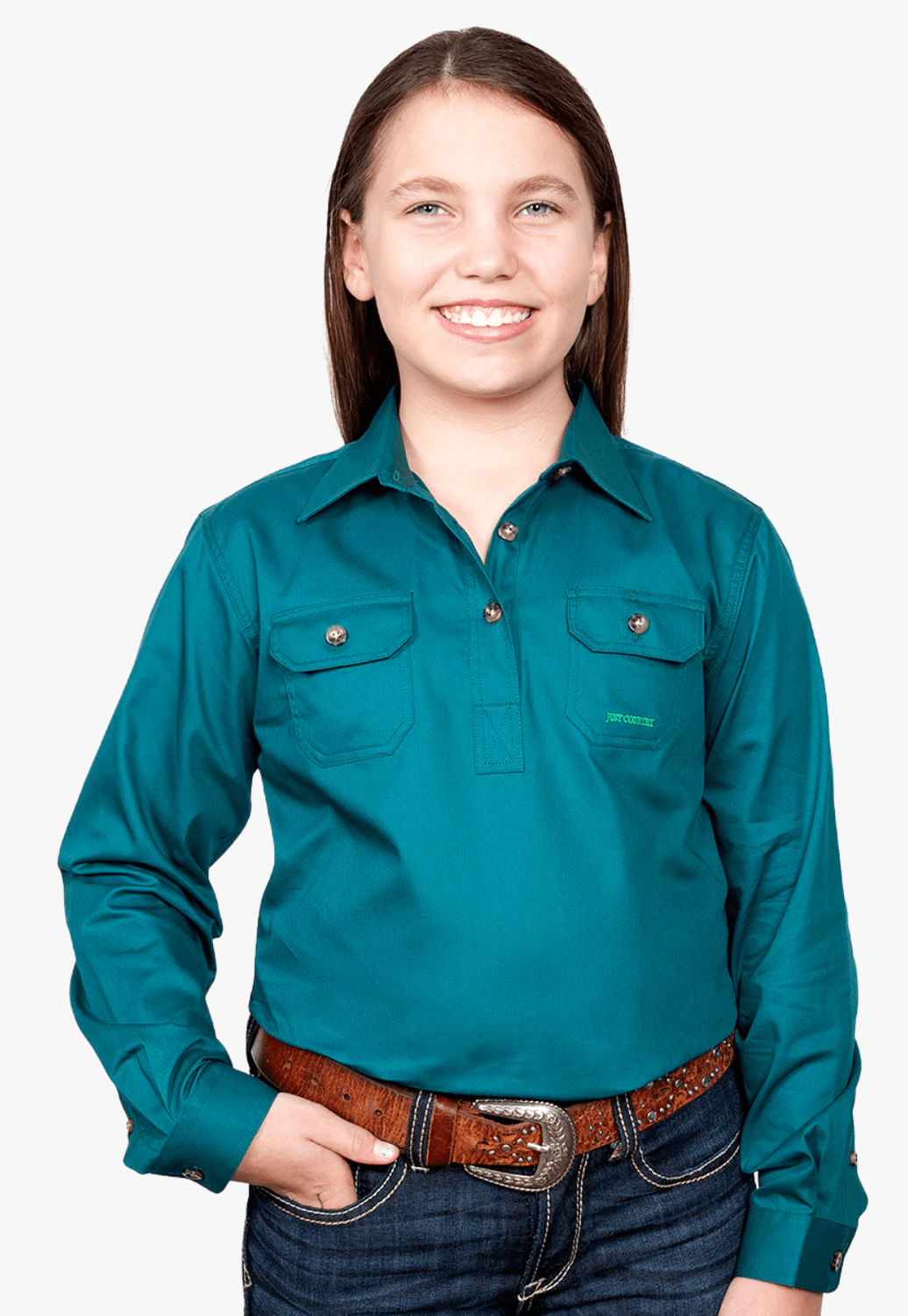 Just Country CLOTHING-Girls Long Sleeve Shirts Just Country Girls Kenzie Workshirt JC60606