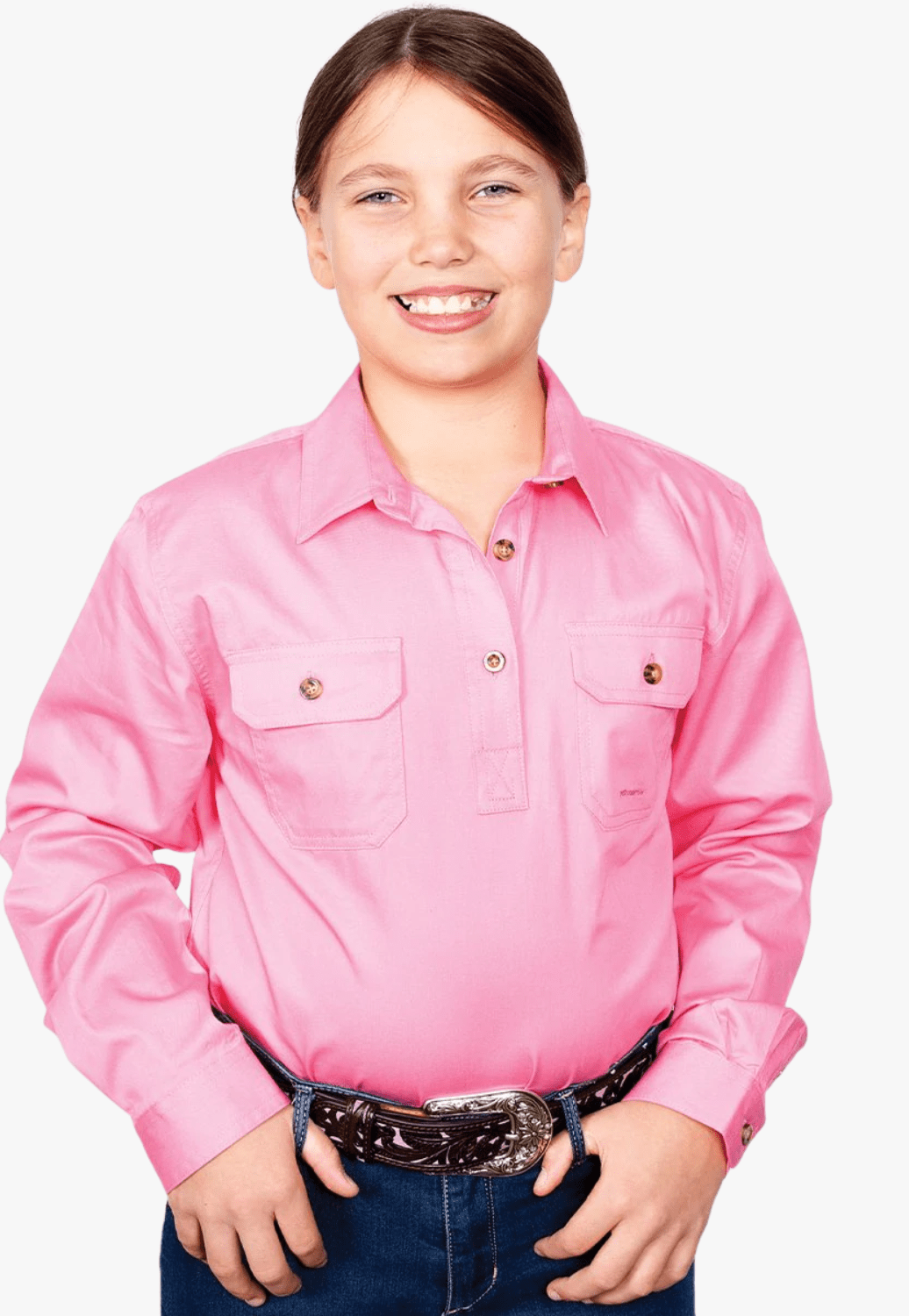 Just Country CLOTHING-Girls Long Sleeve Shirts Just Country Girls Kenzie Workshirt JC60606