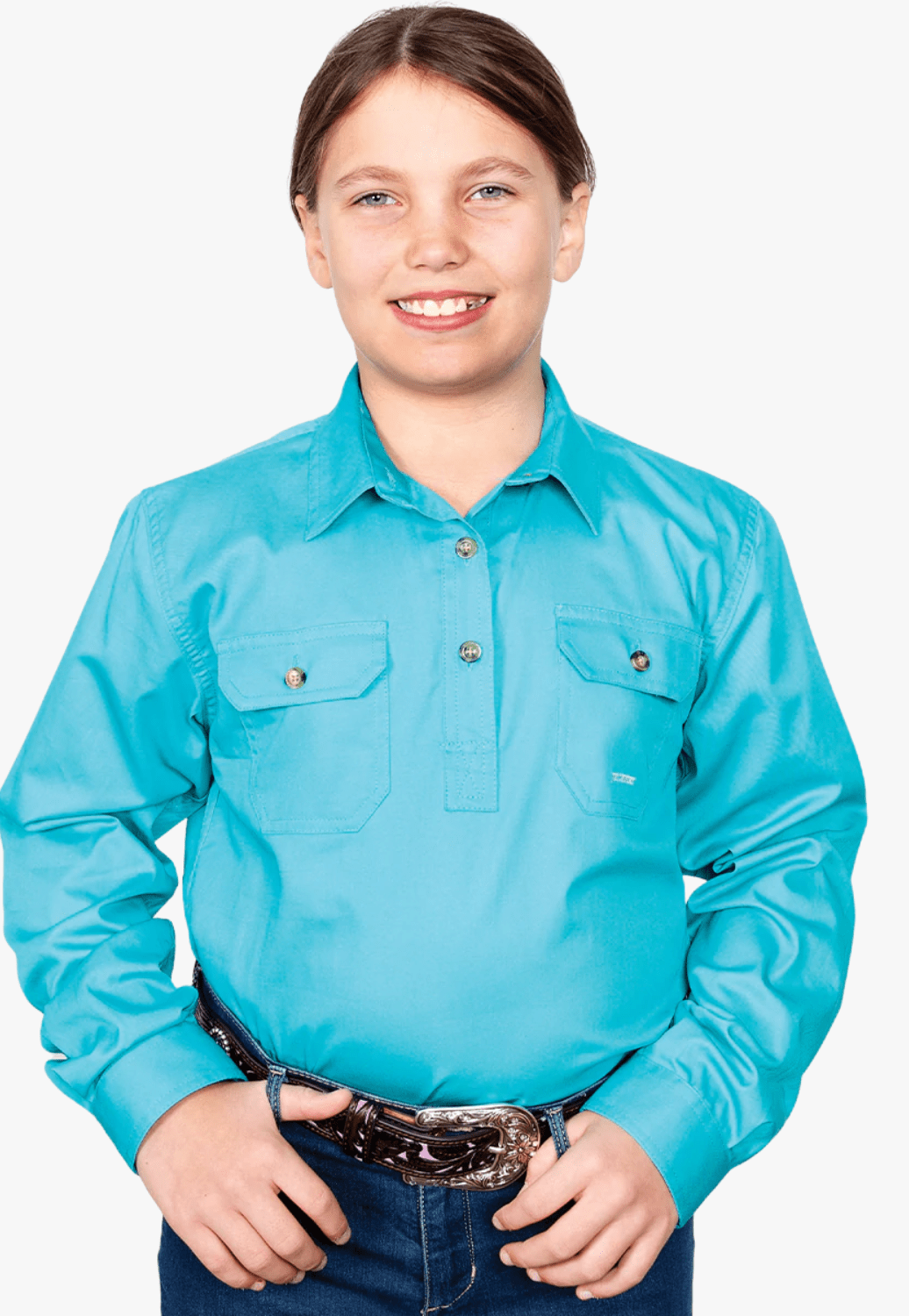 Just Country CLOTHING-Girls Long Sleeve Shirts Just Country Girls Kenzie Workshirt JC60606