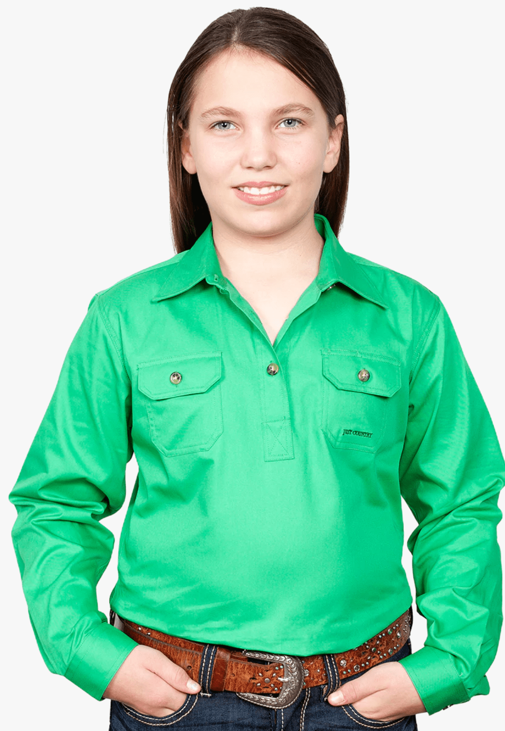 Just Country CLOTHING-Girls Long Sleeve Shirts Just Country Girls Kenzie Workshirt JC60606