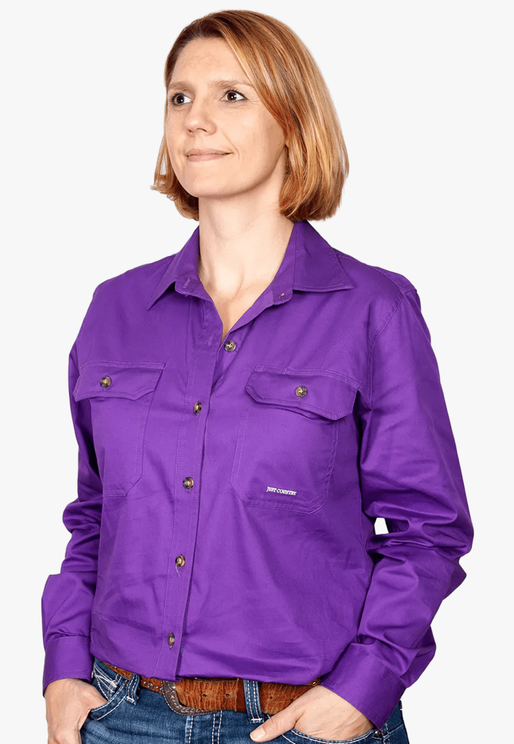 Just Country CLOTHING-Womens Long Sleeve Shirts Just Country Womens Brooke Work Shirt JC50502