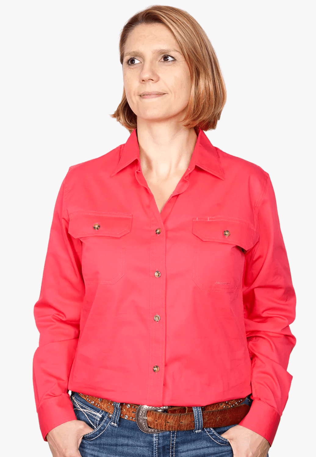 Just Country CLOTHING-Womens Long Sleeve Shirts Just Country Womens Brooke Work Shirt JC50502
