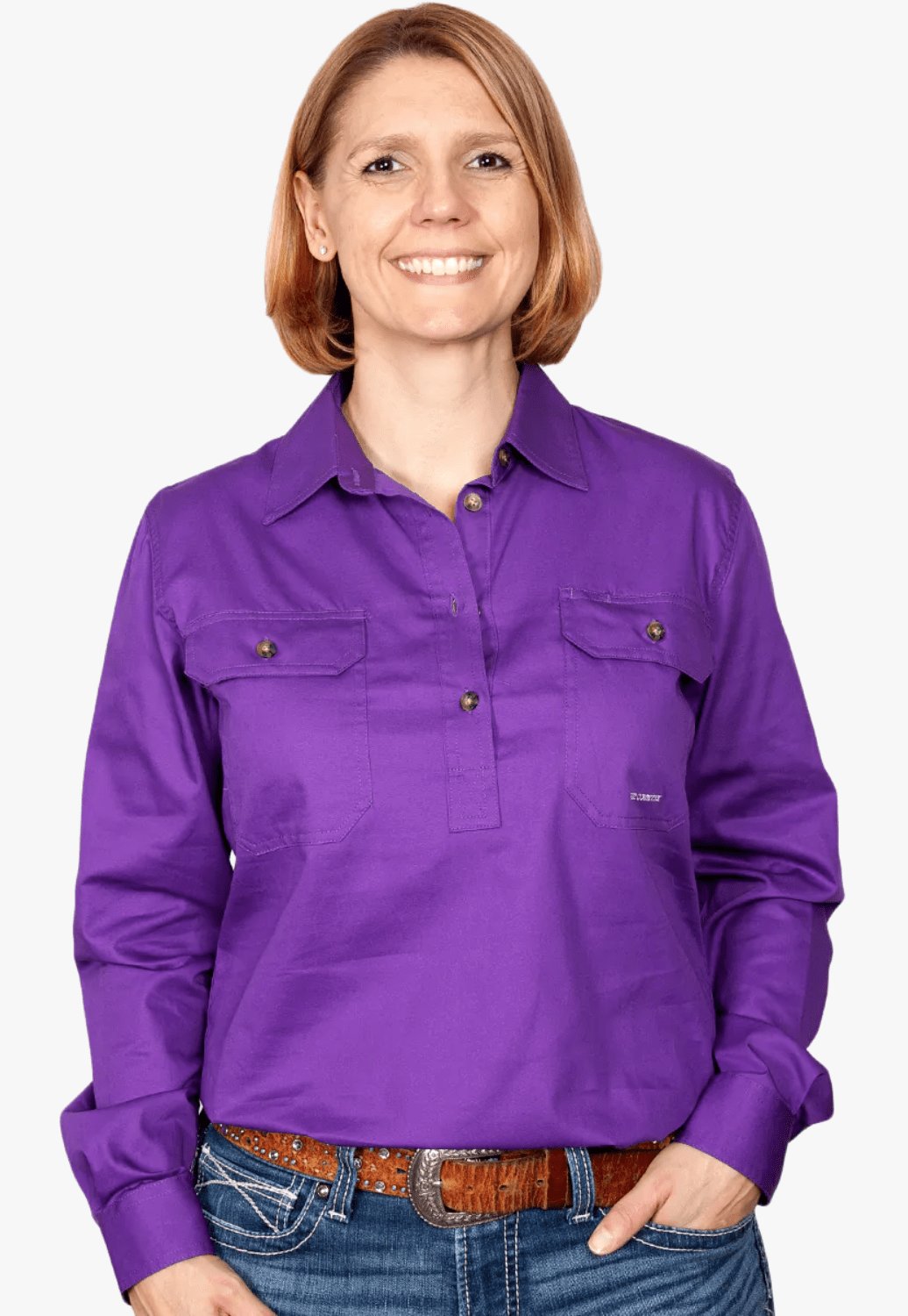 Just Country CLOTHING-Womens Long Sleeve Shirts Just Country Womens Jahna Work Shirt JC50505