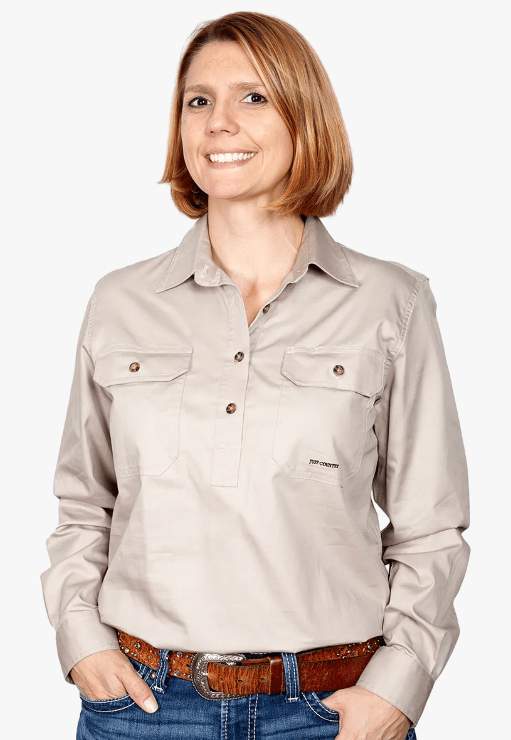 Just Country CLOTHING-Womens Long Sleeve Shirts Just Country Womens Jahna Work Shirt JC50505