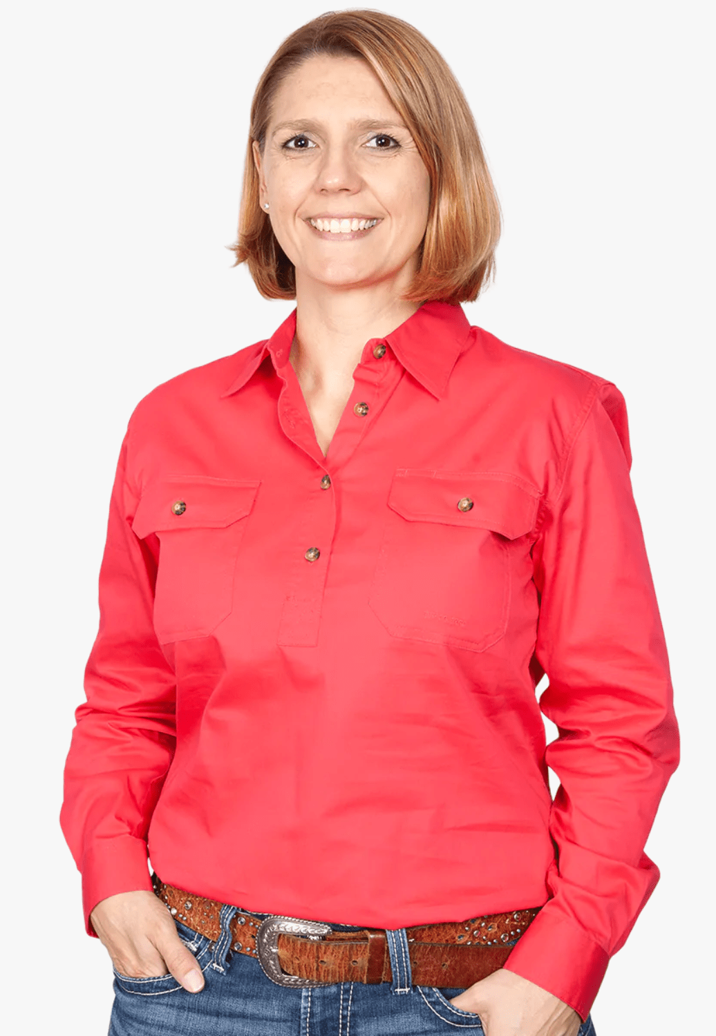 Just Country CLOTHING-Womens Long Sleeve Shirts Just Country Womens Jahna Work Shirt JC50505