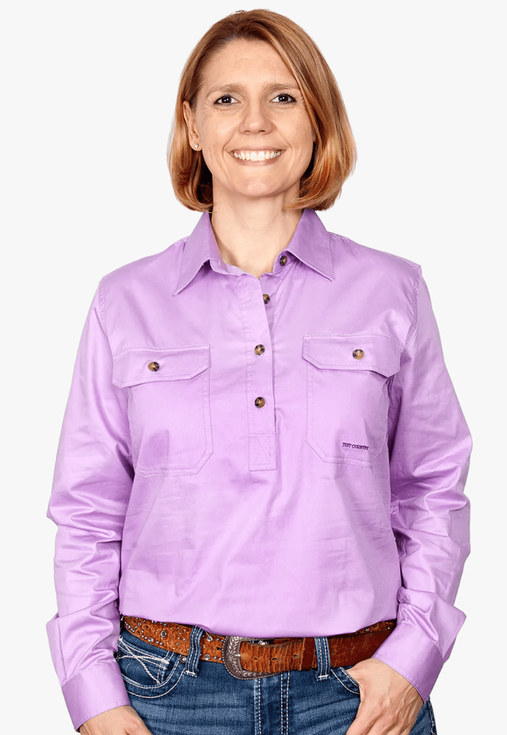 Just Country CLOTHING-Womens Long Sleeve Shirts Just Country Womens Jahna Work Shirt JC50505