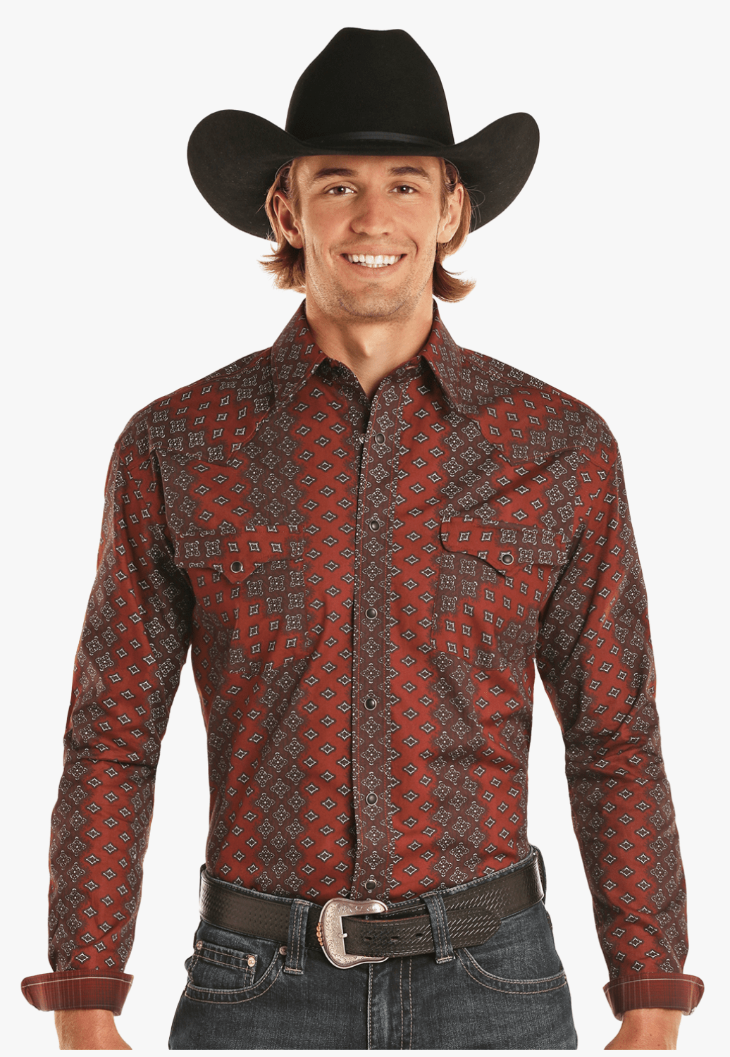 Panhandle CLOTHING-Mens Long Sleeve Shirts Panhandle Mens Ombre Long Sleeve Shirt