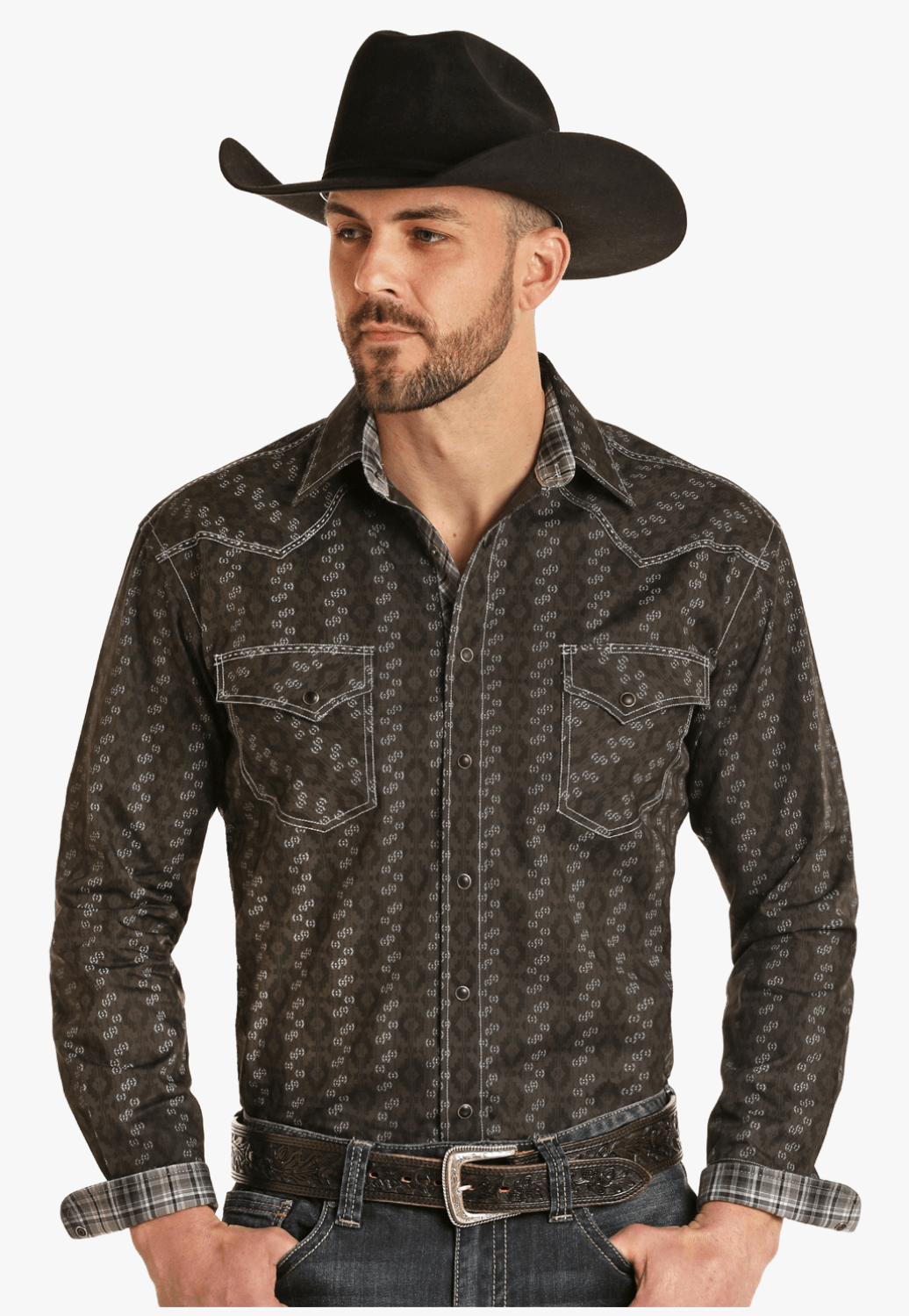 Panhandle CLOTHING-Mens Long Sleeve Shirts Panhandle Mens Snap Long Sleeve Shirt