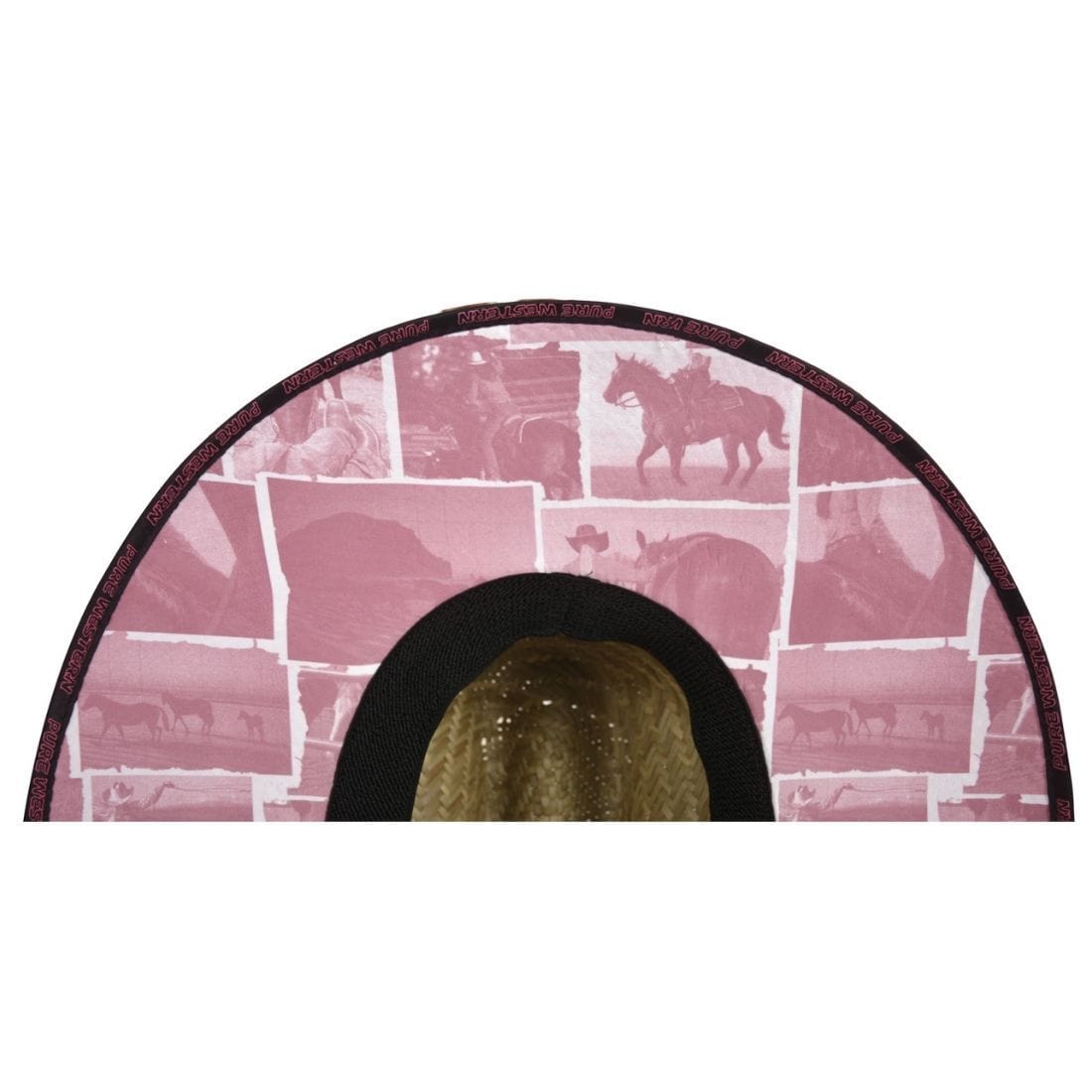 Pure Western HATS - Straw OSFA / Fuschia Pure Western Kids Rodeo Print Straw Hat